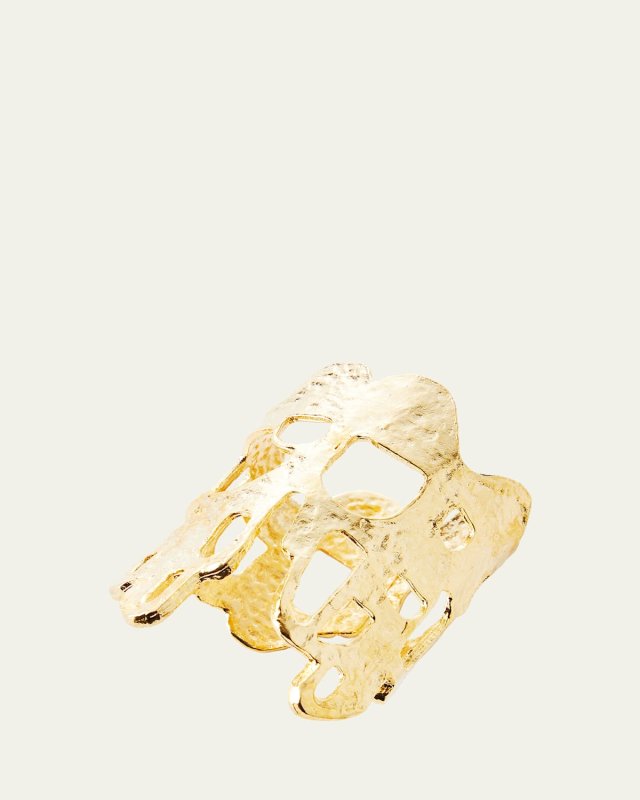 24K Gold-Plated Wall Napkin Rings, Set Of 4